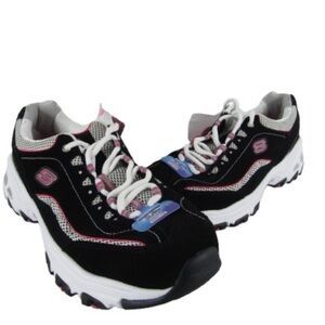 Skechers D'Lites Interlude, Size: 10 women black, and pink